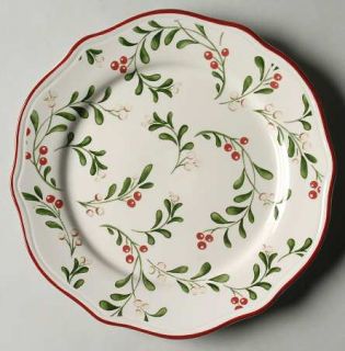 Better Homes and Garden Mistletoe Salad Plate, Fine China Dinnerware   Red&White