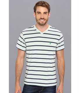 U.S. Polo Assn S/P Strip V Neck T 2N Mens T Shirt (Green)