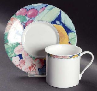 Mikasa Exotic Garden Flat Cup & Saucer Set, Fine China Dinnerware   Maxima Line,