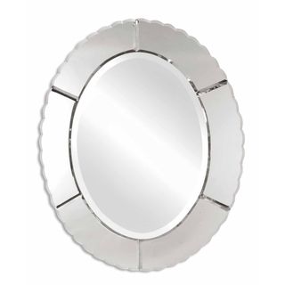 Evana Scalloped Edge Beveled Oval Mirror