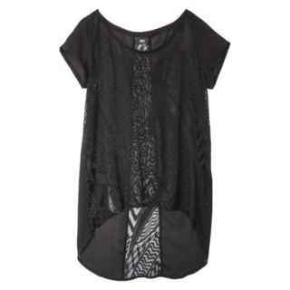 Mossimo Womens Woven Burnout Tee   Black L