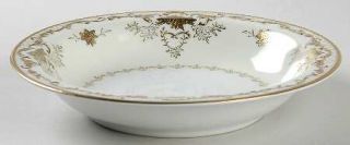 Sone Son1 Rim Soup Bowl, Fine China Dinnerware   Raised Gold Florals,Squiggly Ve