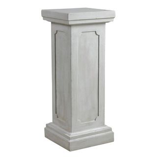 White Garden Column Pedestal (WhiteMaterials Magnesium oxideQuantity One (1) pedestalSetting Indoor/outdoorDimensions 31 inches high x 12 inches wide x 12 inches long )