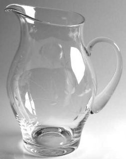 Princess House Crystal Heritage 86 Oz Pitcher   Gray Cut Floral Design,Clear