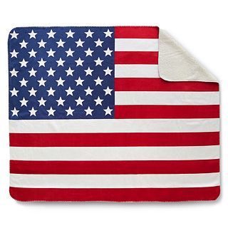 American Flag Sherpa Throw, American Flag Prin