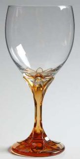 Villeroy & Boch Tulipe Amber Water Goblet   Amber Stem & Base, Clear Bowl, No Tr
