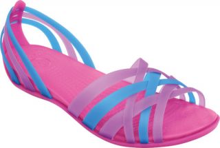 Womens Crocs Huarache Flat   Ocean/Fuchsia Casual Shoes