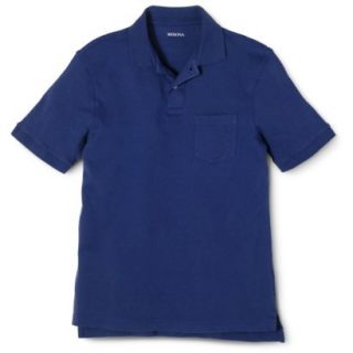 Merona Mens Short Sleeve Interlock Pocket Polo Shirt Durango Blue M