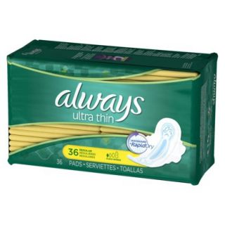 Always Ultra Thin Regular Pads, with Wings, 36 count