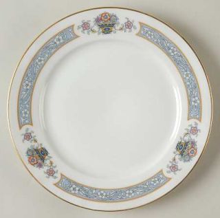 Thomas Brunswick, The Salad Plate, Fine China Dinnerware   Blue Band, Flower Bas