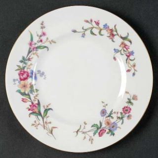 Wedgwood Devon Sprays Salad Plate, Fine China Dinnerware   Blue&Pink Flowers/Lon