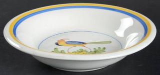 San Marciano Ceramiche Snm1 Coupe Soup Bowl, Fine China Dinnerware   Yellow/Blue