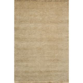 Hand loomed Loft Gabbeh Wheat Wool Rug (96 X 136)
