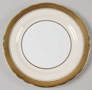 John Aynsley Sandringham (Scalloped) Salad Plate, Fine China Dinnerware   Gold E