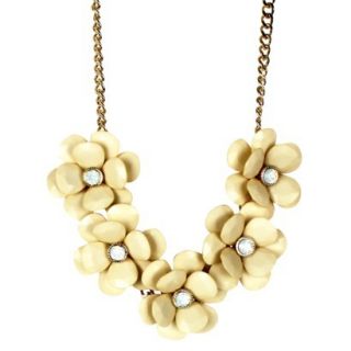 Womens Statement Necklace   Ivory/Gold (18)