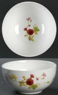 222 Fifth (PTS) Thea Soup/Cereal Bowl, Fine China Dinnerware   Red,Pink And Yell