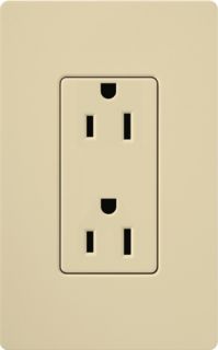 Lutron CAR15HIV Electrical Outlet, Claro Decorator Receptacle Ivory (Clamshell Packaging)
