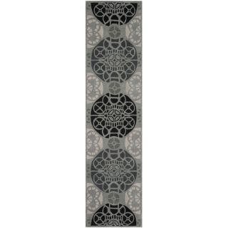 Handmade Marrakesh Grey/ Black New Zealand Wool Rug (23 X 9)