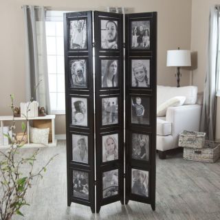  Memories Double Sided Photo Frame Room Divider   Black 3 Panel   8 x