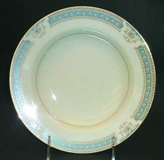 Mikasa Lexington Rim Soup Bowl, Fine China Dinnerware   Blue Border,White Scroll