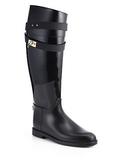 Givenchy Shark Lock Rain Boots   Black