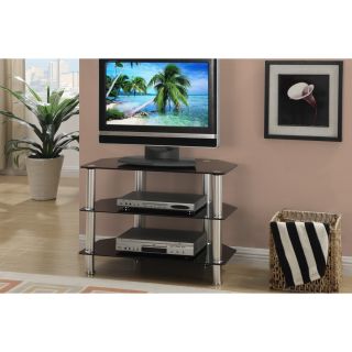 Black 32 inch Plasma Tv Lcd Stand/ Media Console (Metal, glassNumber of shelves Three (3)Holds up to a 32 inch televisionsDimensions 21 inches high x 32 inches wide x 18 inches deepAssembly required)
