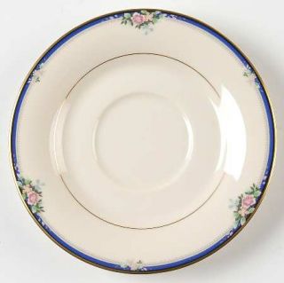 Mikasa Imperial Rose Saucer, Fine China Dinnerware   Floral On Cobalt Blue Band,