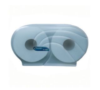 San Jamar Twin 9 in Jumbo Toilet Tissue Dispenser, Oceans, Translucent Arctic Blue