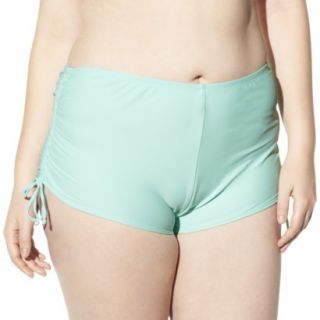 Womens Plus Size Side Tie Swim Shorts   Mint Green 22W