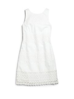 Ralph Lauren Girls Lace Dress   White