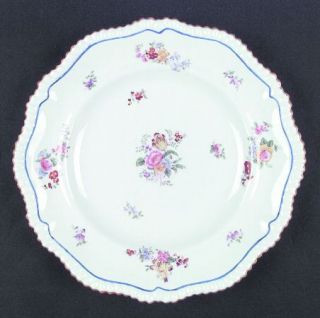 Spode Briarwood Dinner Plate, Fine China Dinnerware   Gadroon,Blue Band,Floral,O