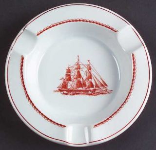 Wedgwood Flying Cloud Rust Ashtray, Fine China Dinnerware   Rust Ship In Center,