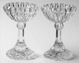 Block Crystal Monarch Candlestick/Single Lt 5 (Set of 2)   Clear,Cut,Candlestic