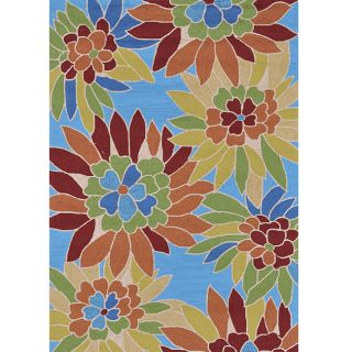 Hand hooked Coventry Blue Floral Rug (36 X 56)
