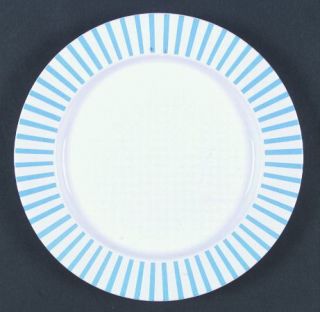 Horchow Patricia Dinner Plate, Fine China Dinnerware   Blue Stripes & Multicolor