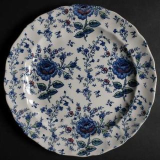 Johnson Brothers Rose Chintz Blue 12 Chop Plate/Round Platter, Fine China Dinne