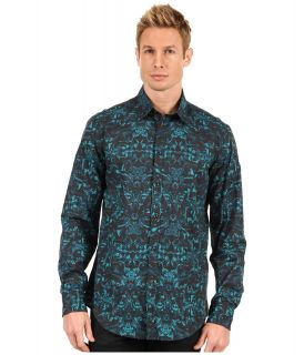 Just Cavalli Marble Print Shirt Mens Long Sleeve Button Up (Blue)