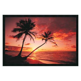 J and S Framing LLC Tropical Beach   Sunset Framed Wall Art   37.41W x 25.41H
