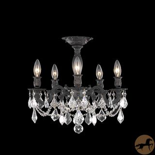 Christopher Knight Home Meilen 5 light Royal Cut Crystal And Antique Bronze Flush Mount (Crystal and AluminumFinish Dark BronzeNumber of lights Five (5)Requires five (5) 60 watt max bulb (not included)Bulb type E12, 110 Volt 125 VoltDimensions 18 inch
