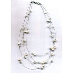 Floating Magnetic Tuchi Hematite Pearl Necklace