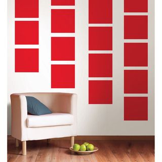 Wallpops Red Hot Blox Decal Pack (RedMaterials VinylCare Instructions Wipe with damp clothEasy to apply, just peel and stickNo sticky residueBlox dimensions 13 inches x 13 inches  )