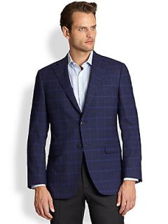  Collection Two Button Check Sportcoat   Blue