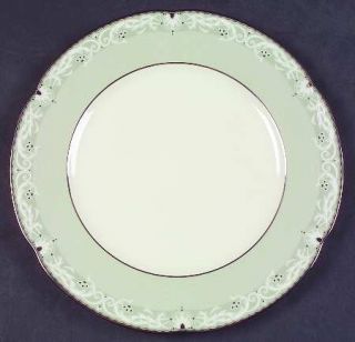 Noritake Venetian Scroll Accent Luncheon Plate, Fine China Dinnerware   Gray/Whi