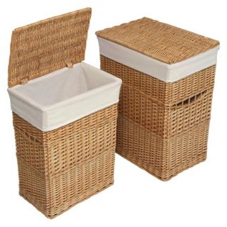 Set of 2 Hampers with Liners   Natural