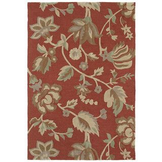 Brookside Salmon Garden Polyester Rug (50 X 76)