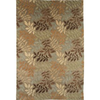 Hand knotted Floral Gray Brown Wool Rug (36 X 56)