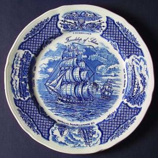 Alfred Meakin Fair Winds Blue Dinner Plate, Fine China Dinnerware   Blue Ship Sc