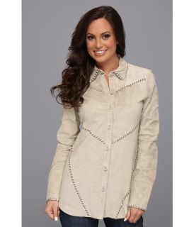 Stetson Tan Suede W/Conitrasting Whipstitch Womens Long Sleeve Button Up (Tan)
