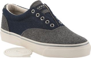 Mens Sperry Top Sider Striper CVO Wool   Grey/Navy Wool Two Tone Shoes