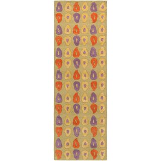 Mandara Hand tufted Bold Abstract Wool Rug (26 X 76)